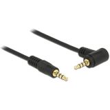 3,5mm Jack 4-polig audio/video kabel AWG24 - haaks / zwart - 1 meter