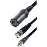 Adapter kabel BNC en RCA mannelijk - DIN 6pins vrouwelijk - 0,20 meter