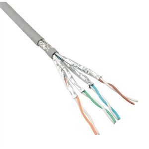 S/FTP CAT6 Gigabit netwerkkabel met vaste aders - AWG24 - LSZH / grijs - 25 meter