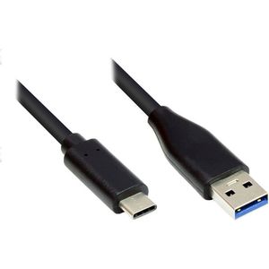 USB-C naar USB-A kabel - USB3.0 - tot 0,9A / zwart - 3 meter