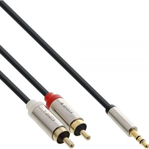 InLine 3,5mm Jack - Tulp stereo audio slim kabel - 1 meter