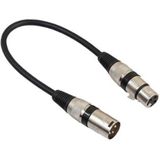 XLR (m) - XLR (v) audiokabel / zwart/zwart - 0,30 meter