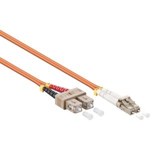 LC - SC Duplex Optical Fiber Patch kabel - Multi Mode OM2 - oranje / LSZH - 15 meter