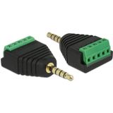 3,5mm Jack (m) Terminal Block - verguld - 5-polig / stereo