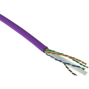 F/UTP CAT6 Gigabit netwerkkabel met vaste aders - AWG24 / LSZH / paars - 305 meter