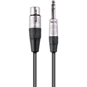 NJS/Rean Professional XLR (v) - 6,35mm Jack stereo (m) kabel | 1 meter