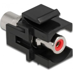Keystone module Tulp RCA (v) - Tulp RCA (v) audio rechts (rood) verzonken aansluiting / zwart