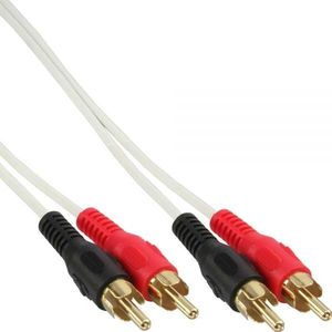Tulp stereo audio kabel - wit - 10 meter