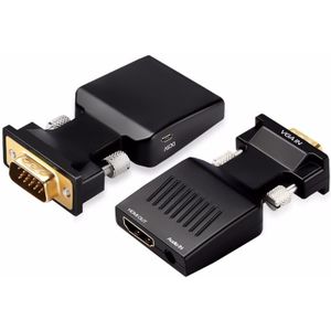 VGA + 3,5mm Jack naar HDMI adapter - compact / zwart