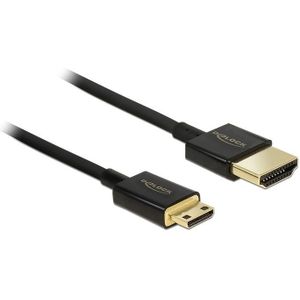 Dunne Premium Mini HDMI - HDMI kabel - versie 2.0 (4K 60Hz) / zwart - 1,5 meter