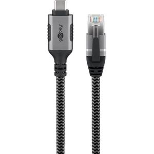 Goobay USB-C naar RJ45 LAN kabel | USB3.0 | CAT6 | nylon - 1,5 meter