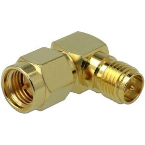 RP-SMA (v) - SMA (m) haakse adapter - 50 Ohm / 3 GHz