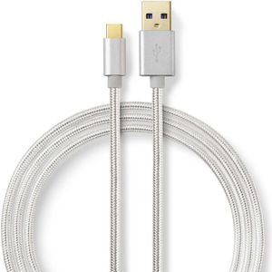 Nedis USB-C naar USB-A kabel - USB3.0 - tot 2A / aluminium - 2 meter