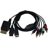 3-in-1 Component AV kabel voor XBOX 360, Wii en PlayStation 2 en 3 - 1,8 meter