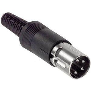 DIN 4-pins (m) connector / zwart