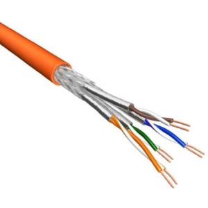 S/FTP CAT6a 10 Gigabit netwerkkabel met flexibele aders - AWG26 - LSZH / oranje - 500 meter