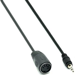DIN 5-pins (v) - 3,5mm Jack (m) audiokabel / zwart - 1,5 meter