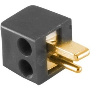 DIN 2-pins luidspreker connector | schroefbaar | verguld | zwart