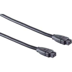 FireWire 800 kabel met 9-pins - 9-pins connectoren / zwart - 1 meter