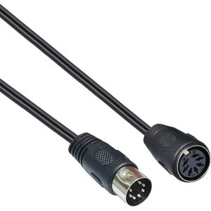 DIN 7-pins audio verlengkabel / zwart - 3 meter