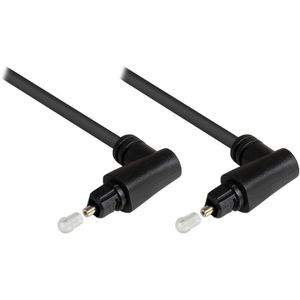 Digitale optische Toslink audio kabel met haakse connectoren en draaibare kop - 4mm / zwart - 2 meter