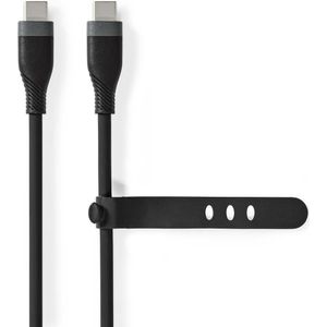 Nedis USB-C naar USB-C siliconen kabel - USB2.0 - PD 60W / zwart - 1,5 meter