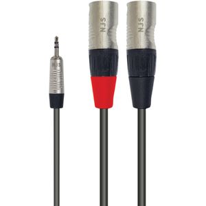 NJS/Rean Professional 2x XLR (m) - 3,5mm Jack (m) kabel | 1,5 meter