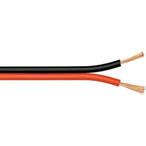 Luidspreker kabel (CU koper) - 2x 0,50mm² / rood/zwart - 25 meter
