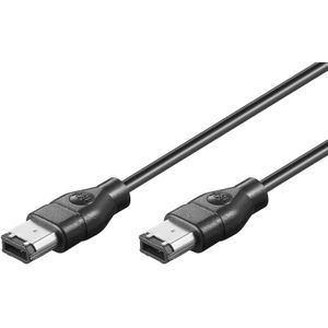 FireWire 400 kabel met 6-pins - 6-pins connectoren / zwart - 1,8 meter