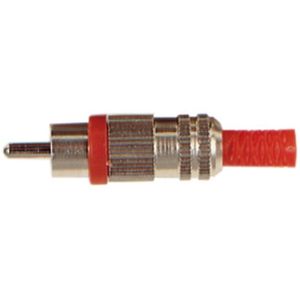 Tulp (m) audio/video connector - tot 6mm - metaal/plastic / rood