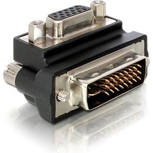 DVI-I (m) naar VGA (v) adapter - 90° haaks naar boven / zwart