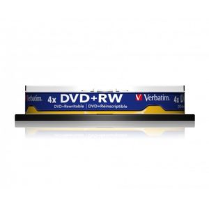 Verbatim DVD+RW discs op spindel - 4-speed - 4,7 GB / 10 stuks