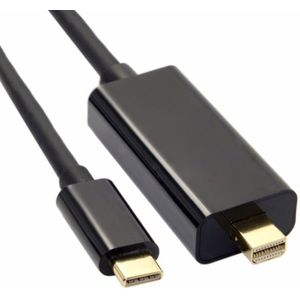 USB-C naar Mini DisplayPort kabel (4K 60 Hz) / zwart - 1,8 meter