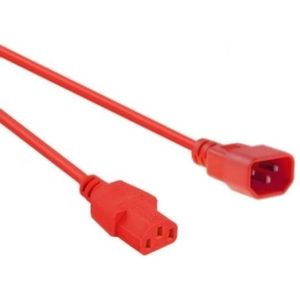 C13 - C14 stroomkabel voor UPS/PDU - 3x 0,75mm / rood - 0,30 meter