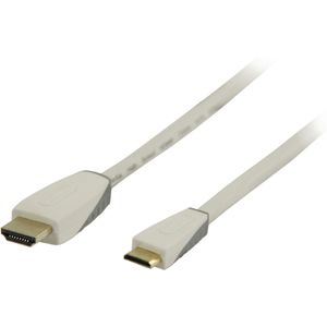 Bandridge Mini HDMI - HDMI kabel - versie 1.4 (4K 30Hz) / wit - 1 meter