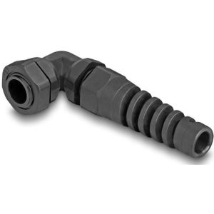 Kabelwartel met trekontlasting | 90° haaks | PG7 | 3-6,5 mm | IP68 | zwart | 1 stuk
