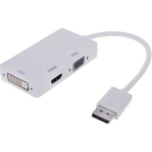 DisplayPort 1.1 naar HDMI, DVI en VGA adapter / wit - 0,15 meter