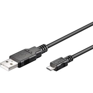 USB Micro B naar USB-A kabel - USB2.0 - tot 1A / zwart - 5 meter