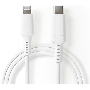 Nedis 8-pins Lightning naar USB-C kabel - USB2.0 - tot 20V/3A / wit - 1 meter