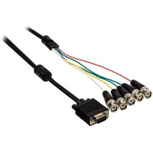 VGA (m) - 5x BNC (m) videokabel / zwart - 1,5 meter