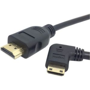 Mini HDMI - HDMI kabel - 90° haaks naar links - versie 1.4 (4K 30Hz) - 1 meter