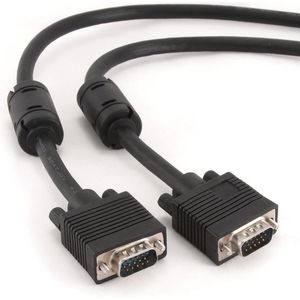 Premium VGA monitor kabel met ferriet kernen - CU koper aders / zwart - 10 meter