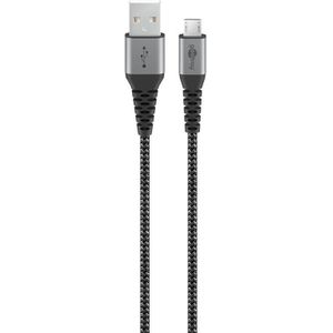 Goobay Micro USB - USB kabel | USB2.0 | tot 3A | nylon | 0,50 meter