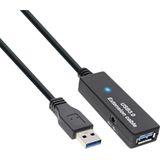 InLine actieve USB naar USB verlengkabel - externe voedingsadapter - USB3.0 - tot 0,9A - 10 meter