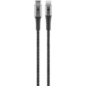 Goobay 8-pins Lightning naar USB-C kabel - USB2.0 - tot 60W / nylon - 0,50 meter
