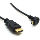Micro HDMI - HDMI kabel - 90° haaks naar beneden - versie 1.4 (4K 30Hz) - 0,30 meter
