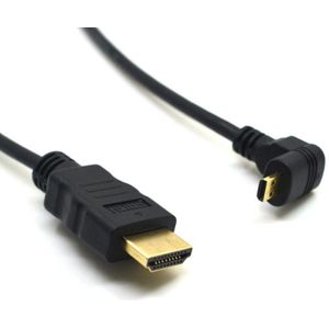 Micro HDMI - HDMI kabel - 90° haaks naar beneden - versie 1.4 (4K 30Hz) - 0,30 meter