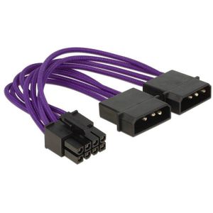 Premium 2x Molex (m) - EPS12V 8-pins (m) voedingskabel - 0,15 meter