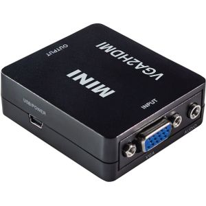 VGA + 3,5mm Jack naar HDMI converter | zwart