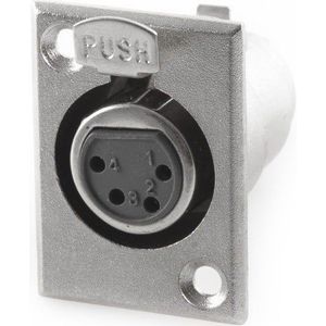 XLR 4-pins inbouwconnector (v) - grijs